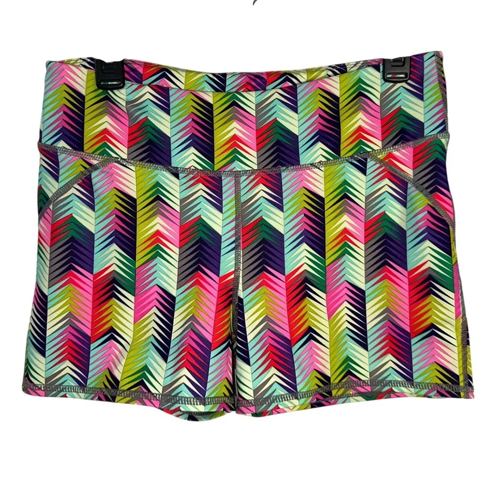 Fabletics Moro Women's Multi-Color Chevron Geometric Athletic Shorts Size M